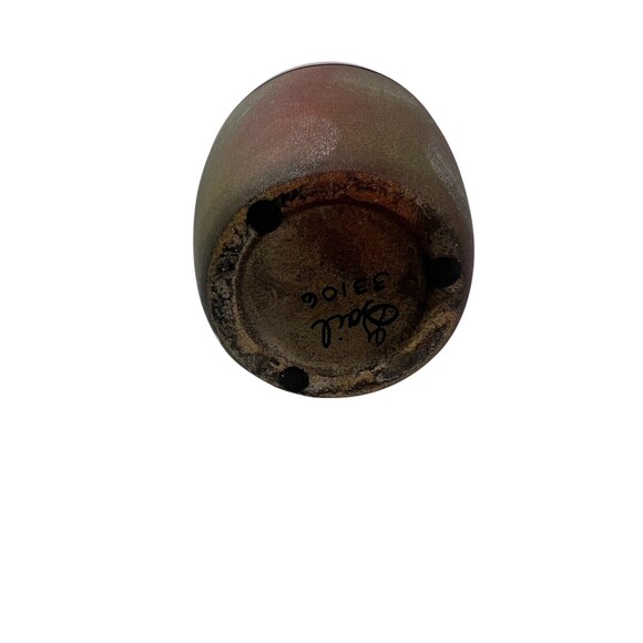 Glazed Ceramic Vase With Clay Pottery Bottom Half TableTop Home Decor Art Deco - Picture 6 of 12